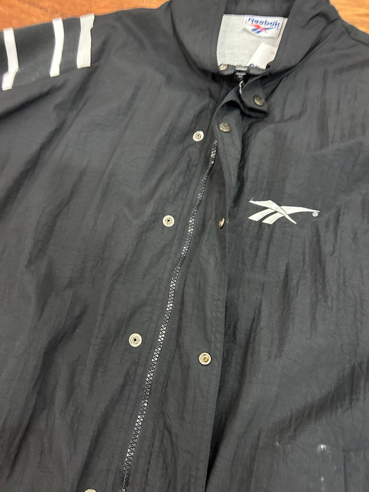 00s Reebok Vintage Black & White Windbreaker (XL)