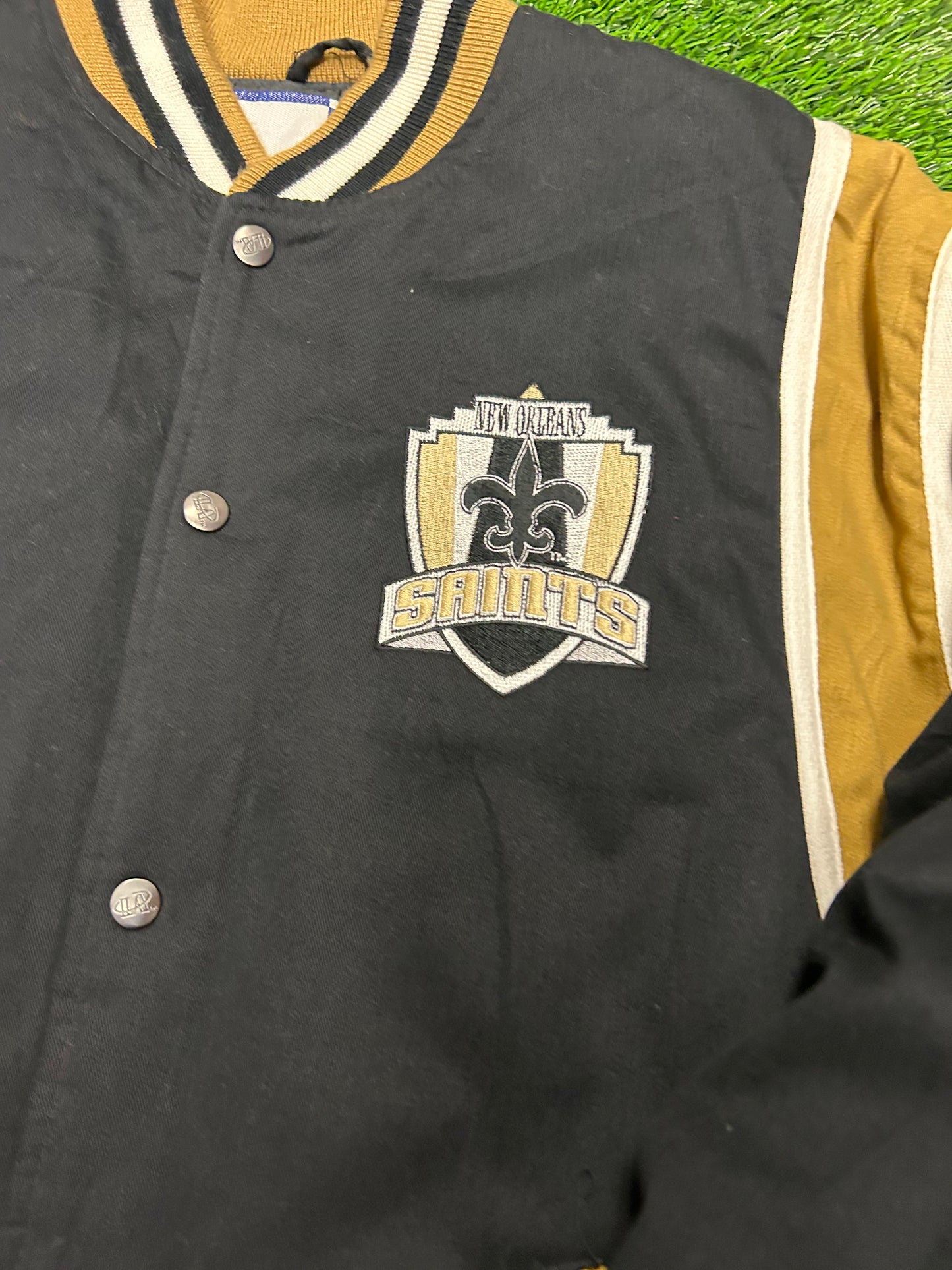 90s New Orleans Saints Vintage Logo Athletic Varsity Jacket (M)