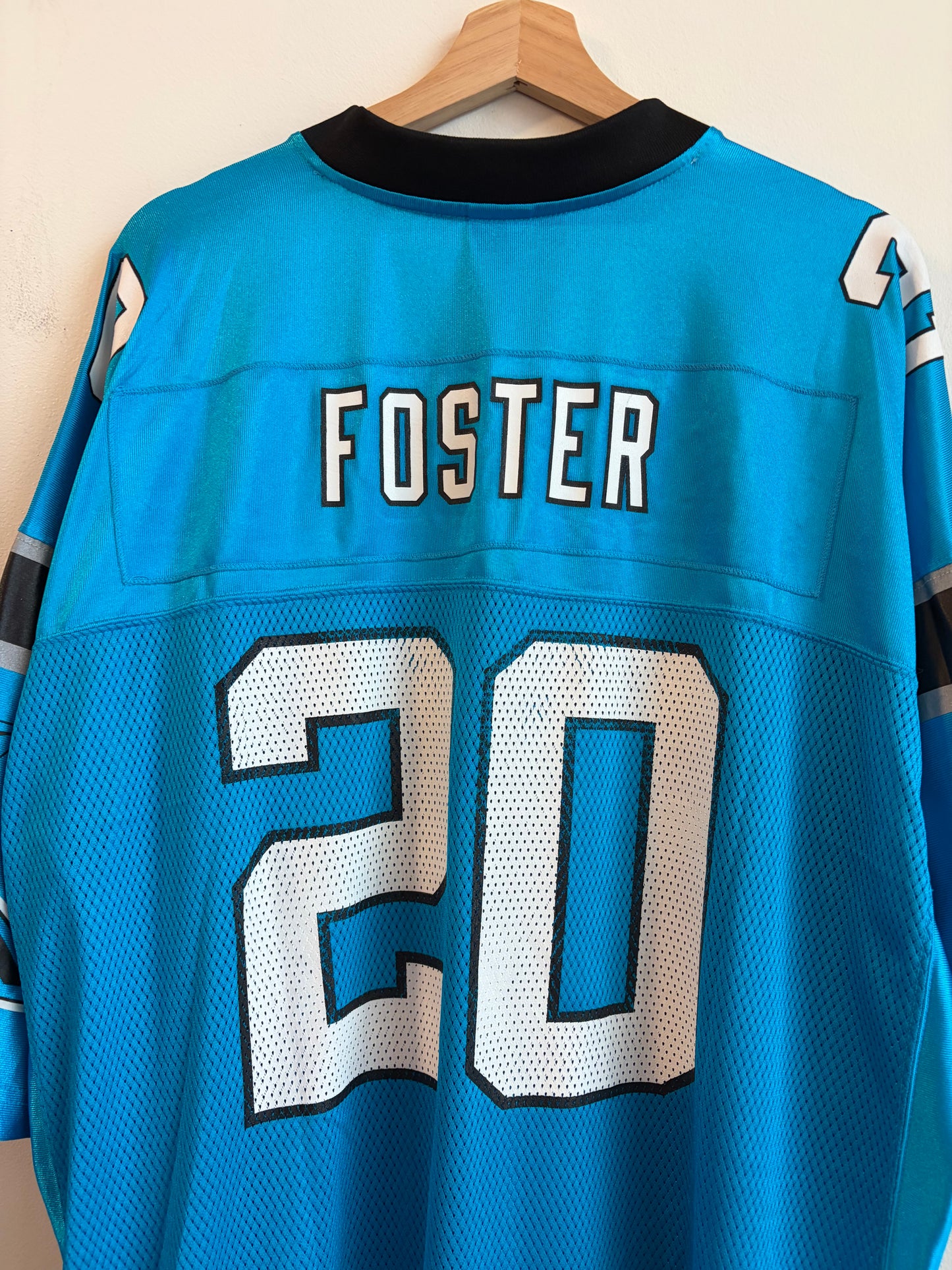 00s Carolina Panthers Deshaun Foster Blue Reebok Jersey (XXL)