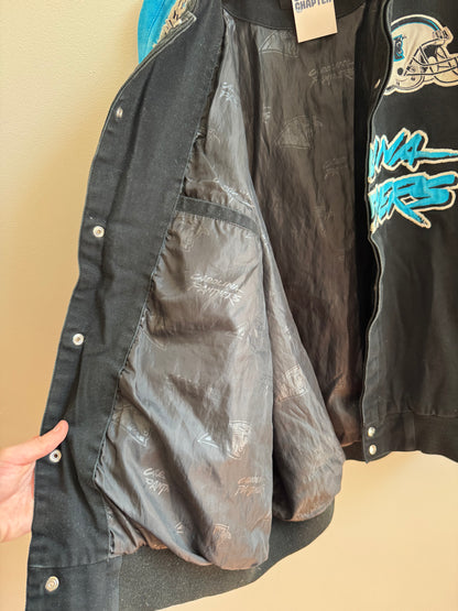 00s Carolina Panthers Embroidered Racing Jacket (XXXL)