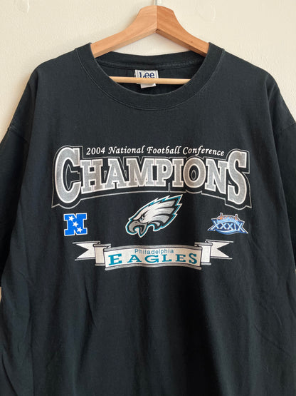 2004 Philadelphia Eagles Conference Champs Black Tee (XL)
