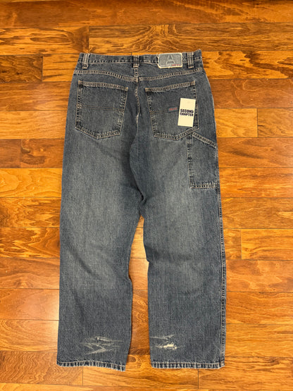 00s Perry Ellis Baggy Distressed Carpenter Jeans (34 x 30)