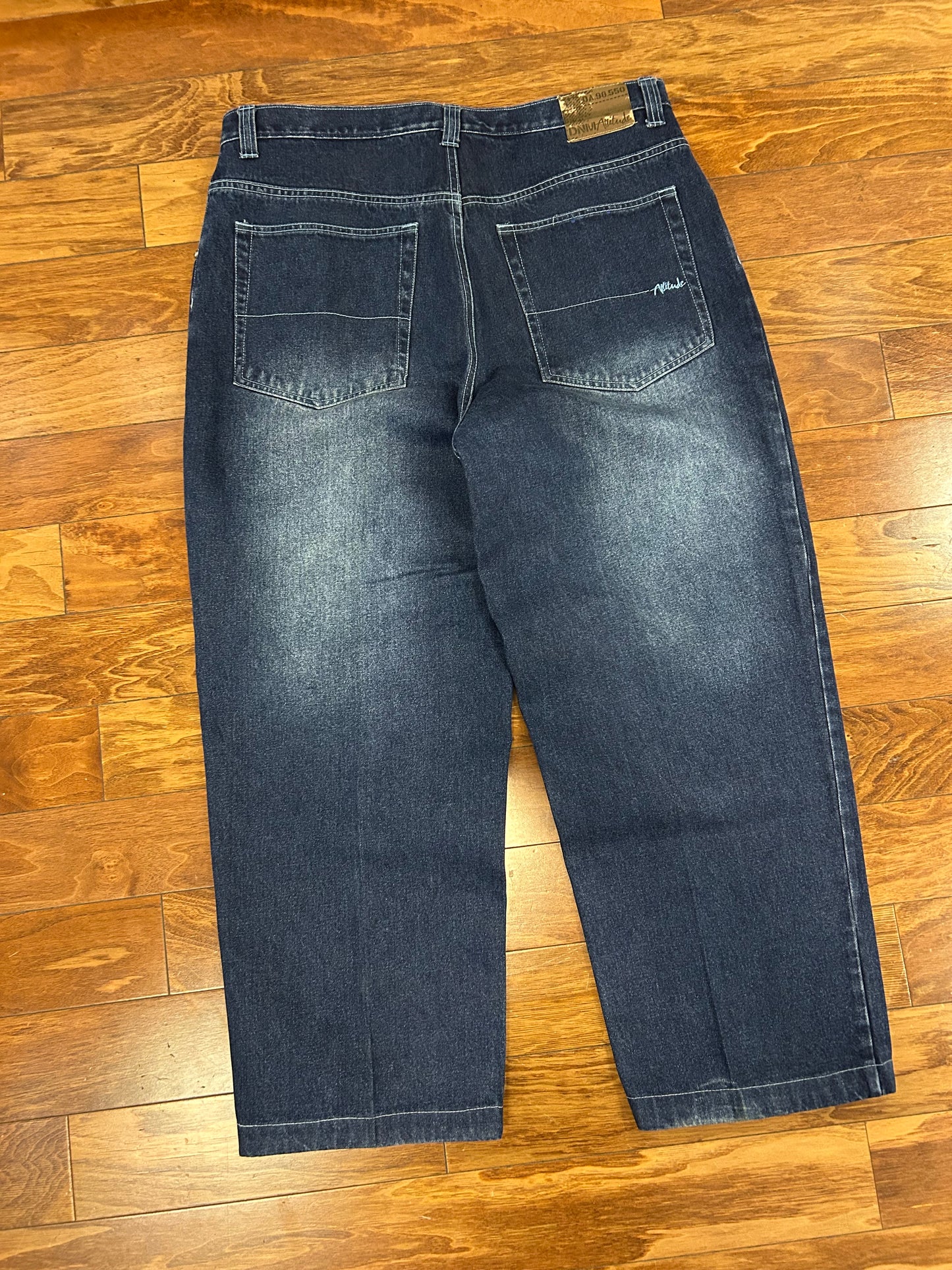 00s DNM Attitude Baggy Dark Wash Jeans (42 x 32)