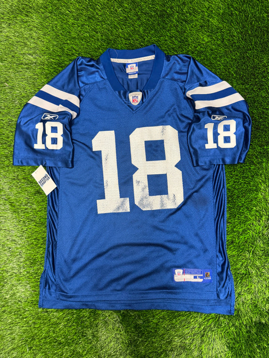 00s Indianapolis Colts Peyton Manning #18 Reebok Vintage NFL Jersey (L)