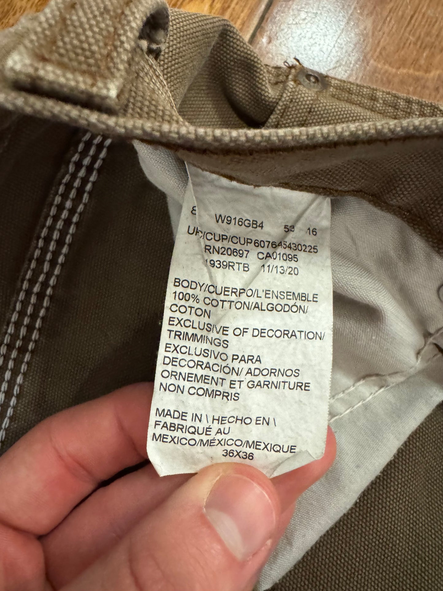 00s Dickies Red Tab Mocha Distressed Carpenter Pants (36 x 32)