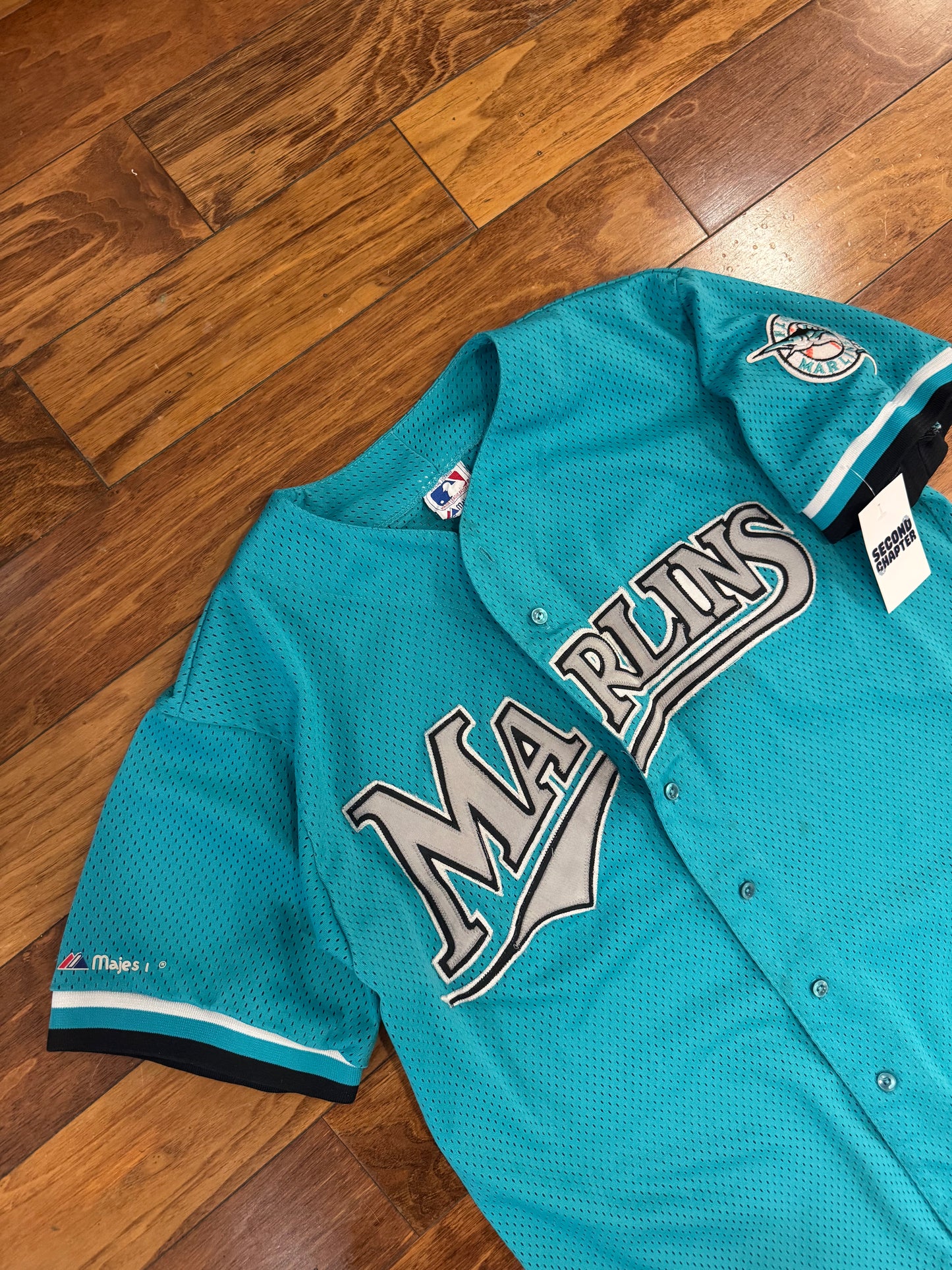 90s Florida Marlins Majestic Embroidered MLB Jersey (XL)