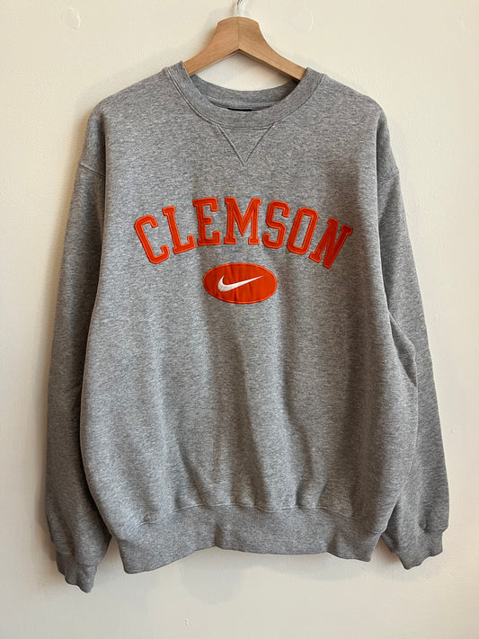 00s Clemson University Nike Embroidered Center Swoosh Crewneck (M)