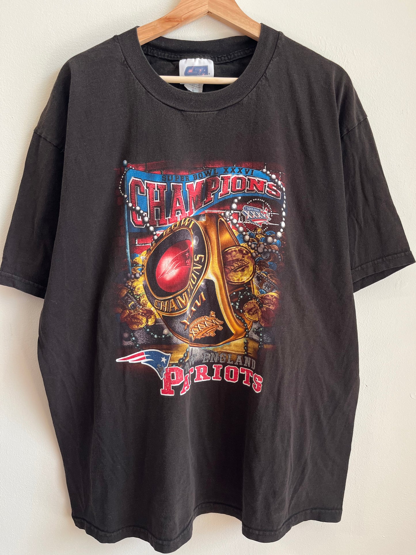 2002 New England Patriots Super Bowl XXXVI Ring Tee (XL)