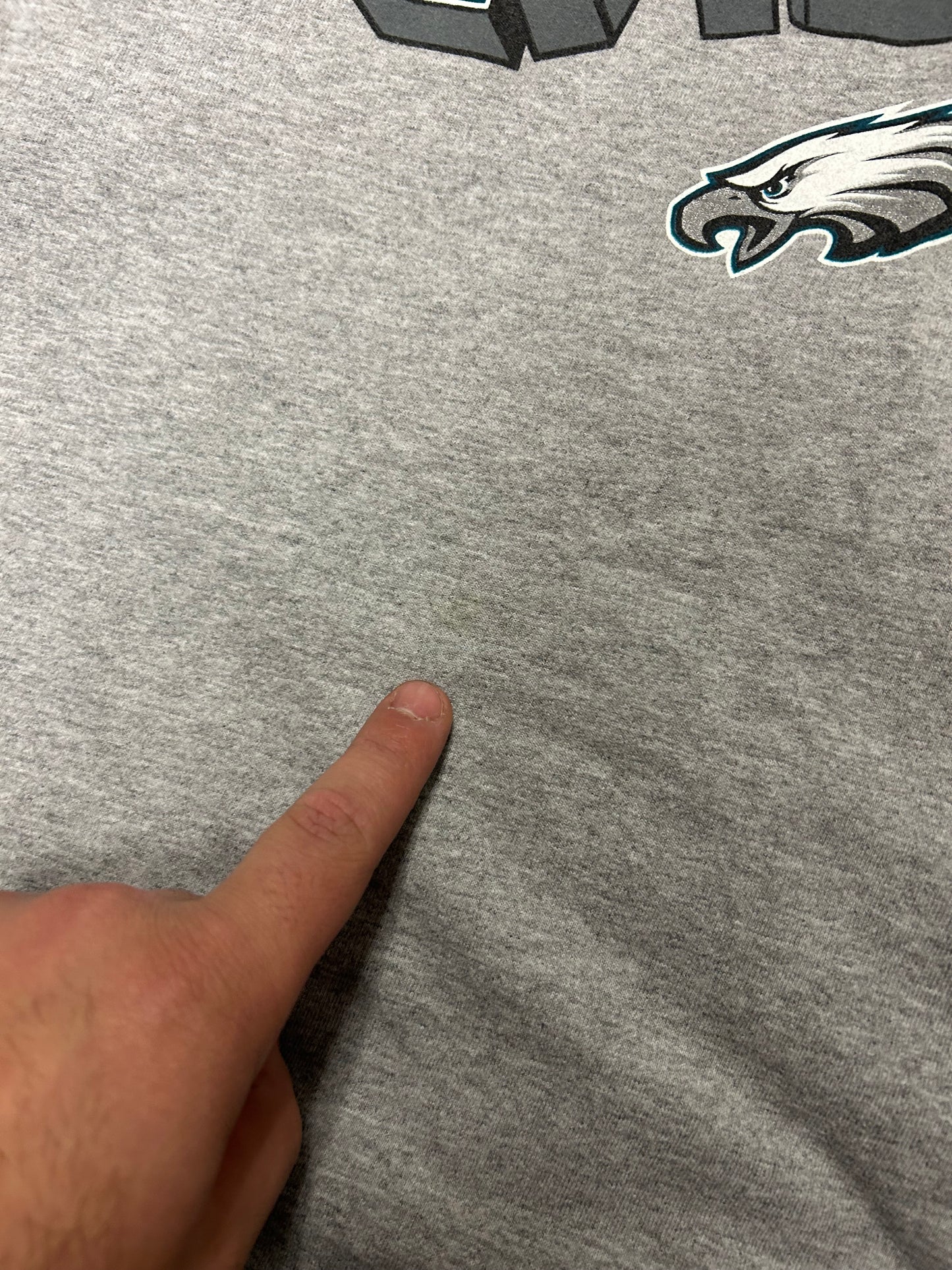 00s Philadelphia Eagles Reebok Grey Ringer Tee (L)