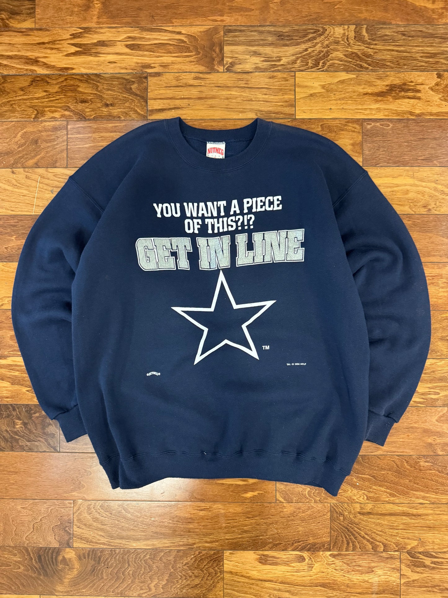 1994 Dallas Cowboys "GET IN LINE" Vintage Crewneck (XL)