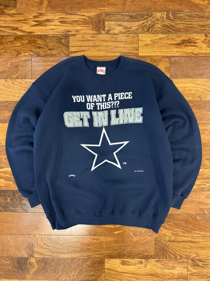 1994 Dallas Cowboys "GET IN LINE" Vintage Crewneck (XL)