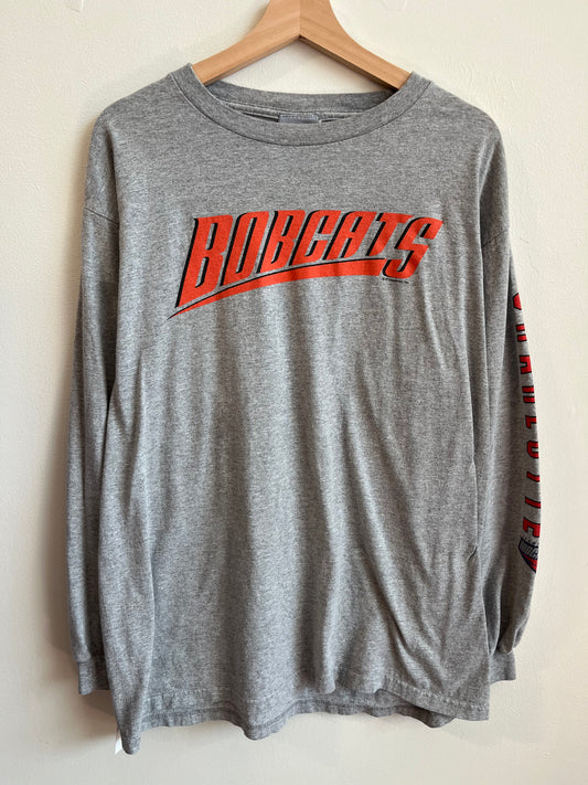 00s Charlotte Bobcats Grey Long-Sleeve Shirt (L)