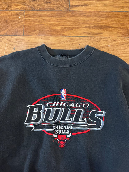 90s Chicago Bulls Logo Athletics Embroidered Crewneck (XL)