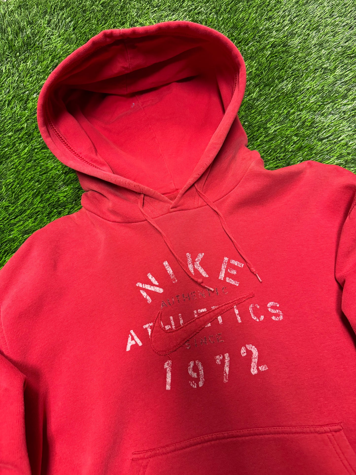 90s Nike Center Swoosh/SO Red Hoodie (M)