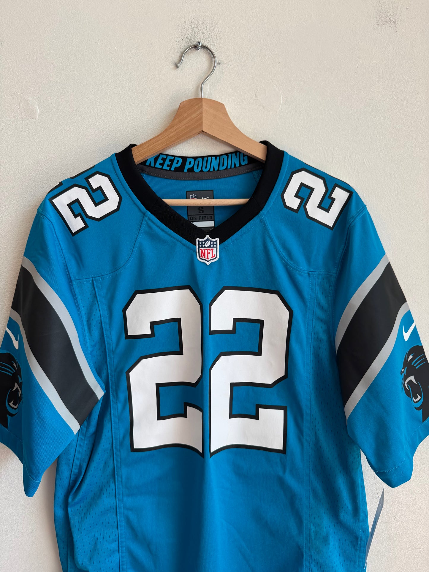 2022 Carolina Panthers Christian McCaffery Blue Jersey (S)