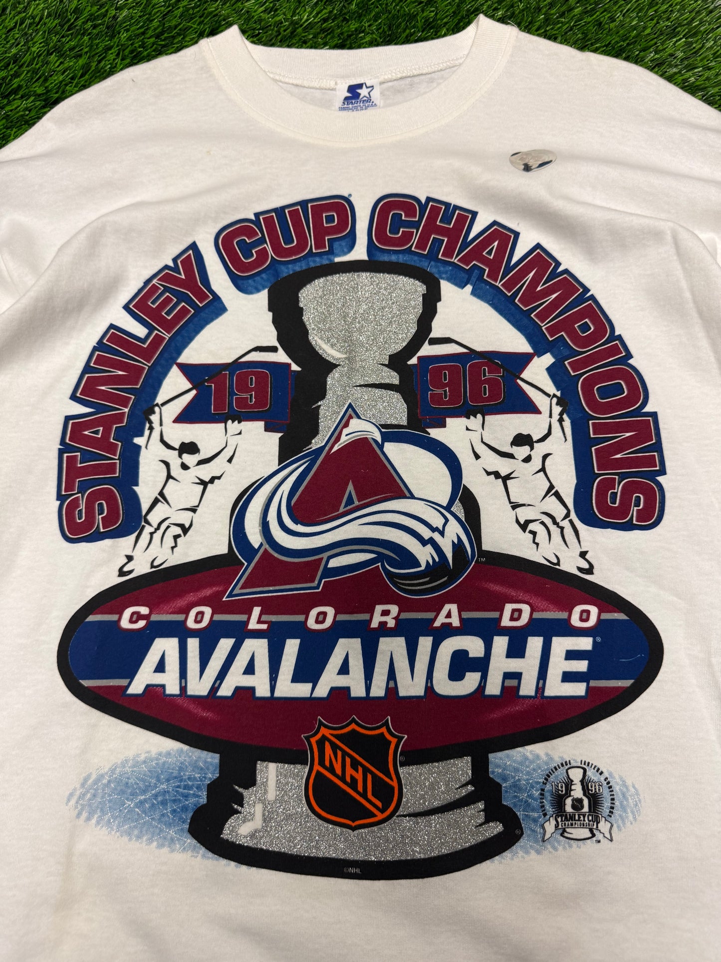 1996 Colorado Avalanche Stanley Cup Champions Deadstock Vintage Starter NHL Tee (L)