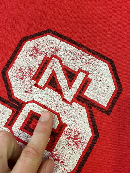 00s NC State Distressed Center Swoosh Nike Tee (XL)