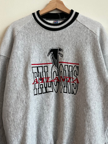 1990s Atlanta Falcons Embroidered Spell Out Ribbed Crewneck (L)