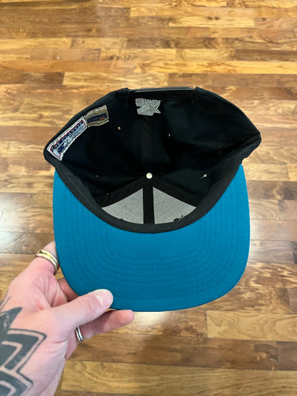 1994 Super Bowl XXVIII Black/Teal Starter Hat (OS)
