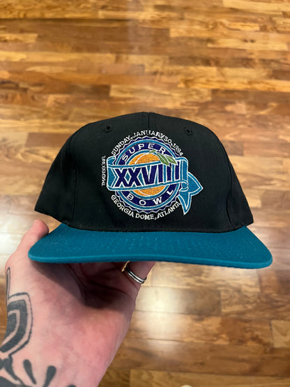 1994 Super Bowl XXVIII Black/Teal Starter Hat (OS)