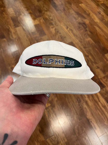 1990s Miami Dolphins Spell Out Cream Hat (OS)