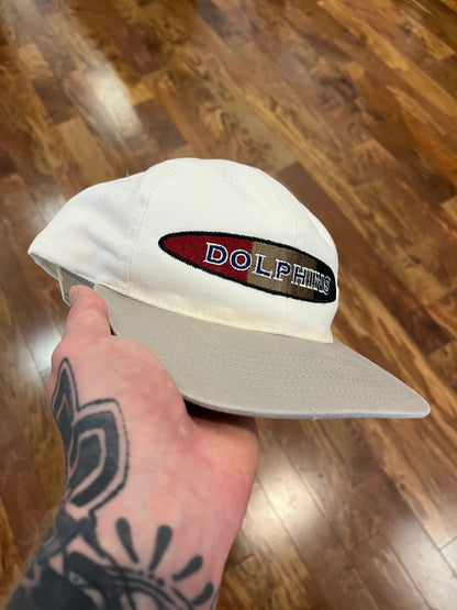 1990s Miami Dolphins Spell Out Cream Hat (OS)