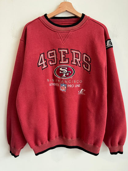 90s San Francisco 49ers Logo Athletic Embroidered Crewneck (L)