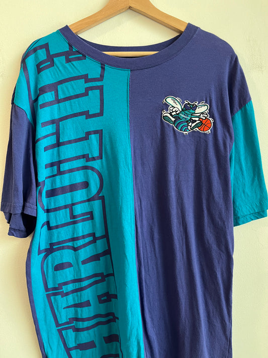 Charlotte Hornets Mitchell & Ness Two Tone Retro Tee (L)