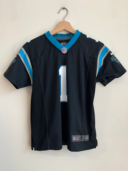 2010s Carolina Panthers Cam Newton Distressed Home Jersey (Youth M)