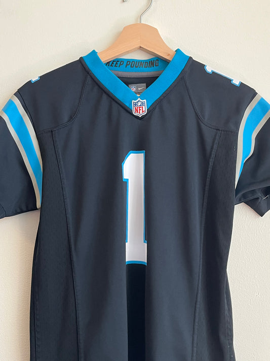 2010s Carolina Panthers Cam Newton Distressed Home Jersey (Youth M)