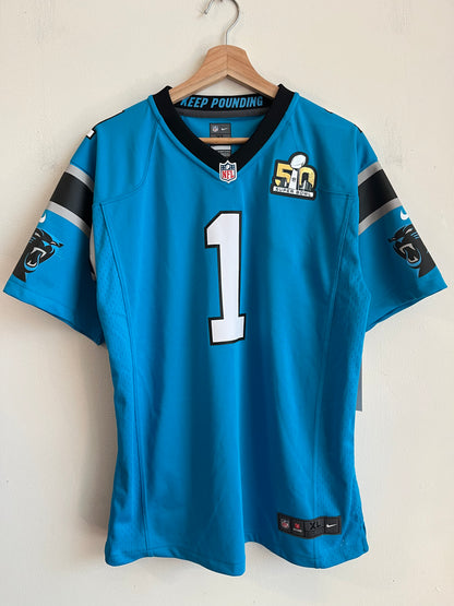 2016 Carolina Panthers SB 50 Cam Newton Blue Jersey (Youth XL)
