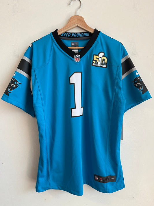 2016 Carolina Panthers SB 50 Cam Newton Blue Jersey (Youth XL)