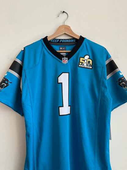 2016 Carolina Panthers SB 50 Cam Newton Blue Jersey (Youth XL)