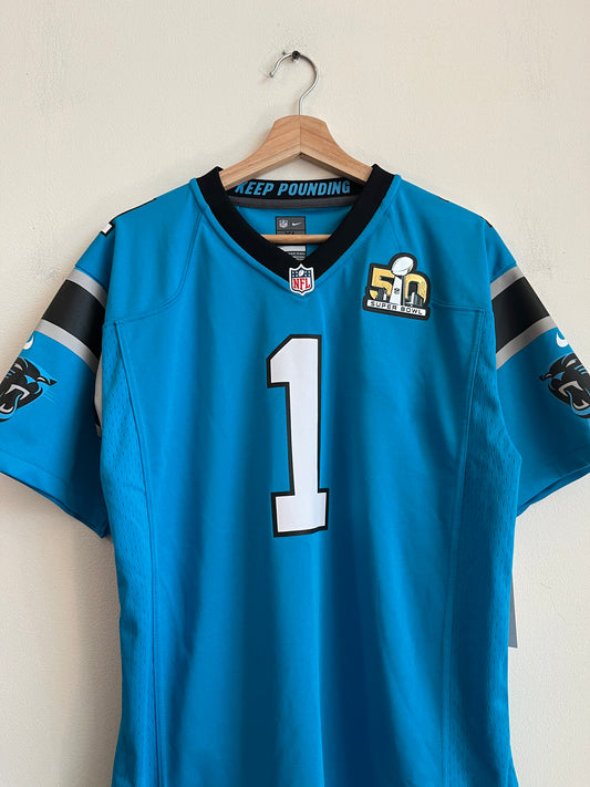 2016 Carolina Panthers SB 50 Cam Newton Blue Jersey (Youth XL)