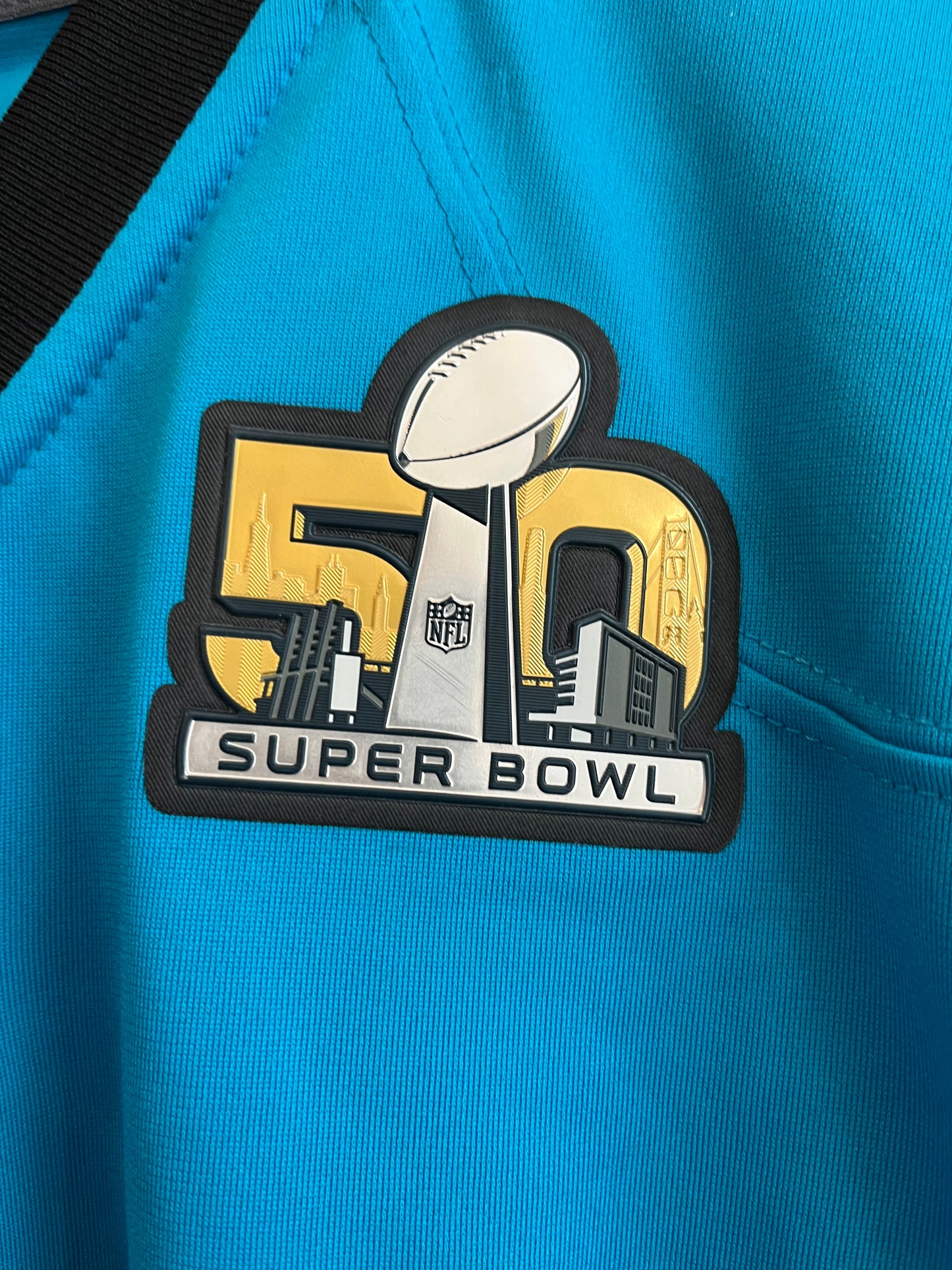 2016 Carolina Panthers SB 50 Cam Newton Blue Jersey (Youth XL)