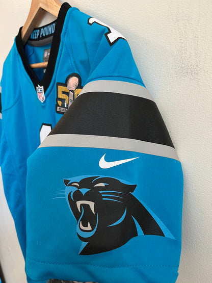 2016 Carolina Panthers SB 50 Cam Newton Blue Jersey (Youth XL)