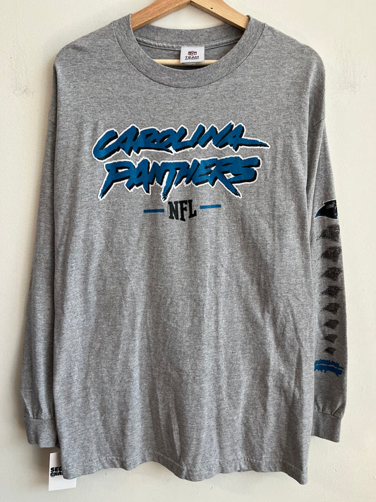 00s Carolina Panthers NFL Grey Long Sleeve Shirt (L)