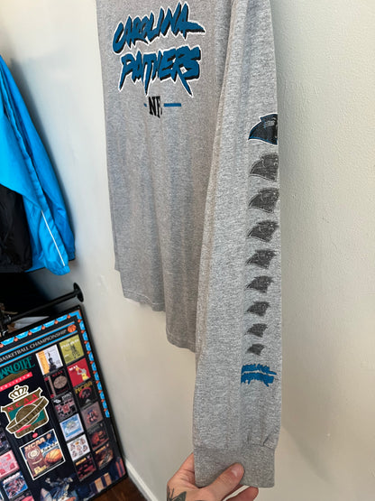 00s Carolina Panthers NFL Grey Long Sleeve Shirt (L)