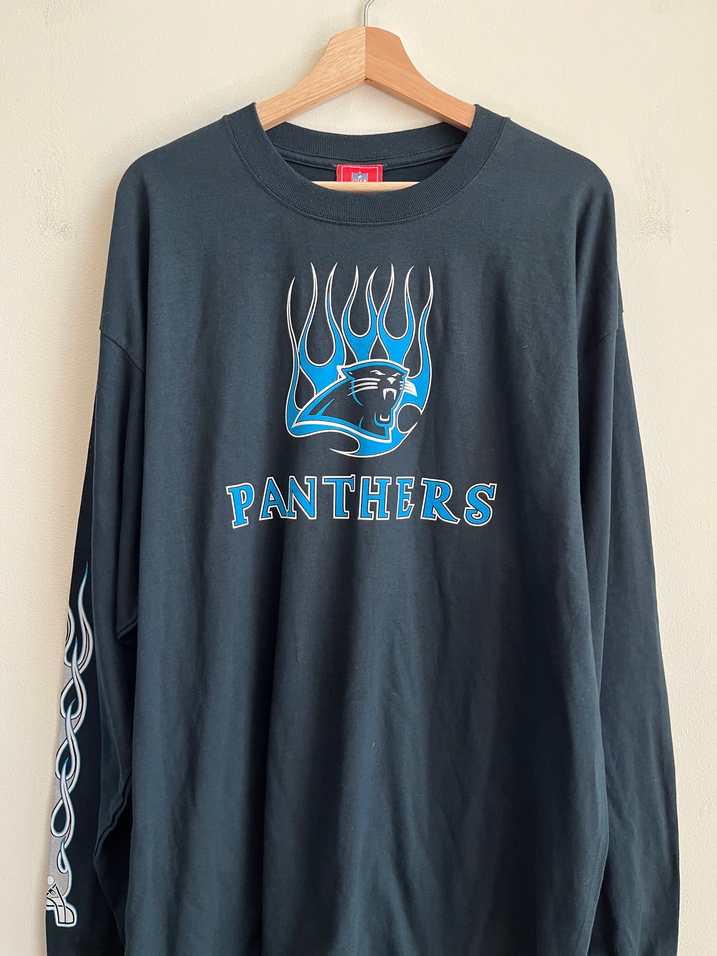 00s Carolina Panthers Deadstock Flames Long Sleeve Shirt (XXL)