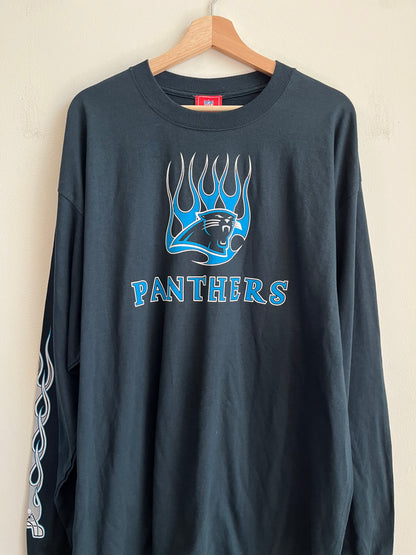 00s Carolina Panthers Deadstock Flames Long Sleeve Shirt (XXL)