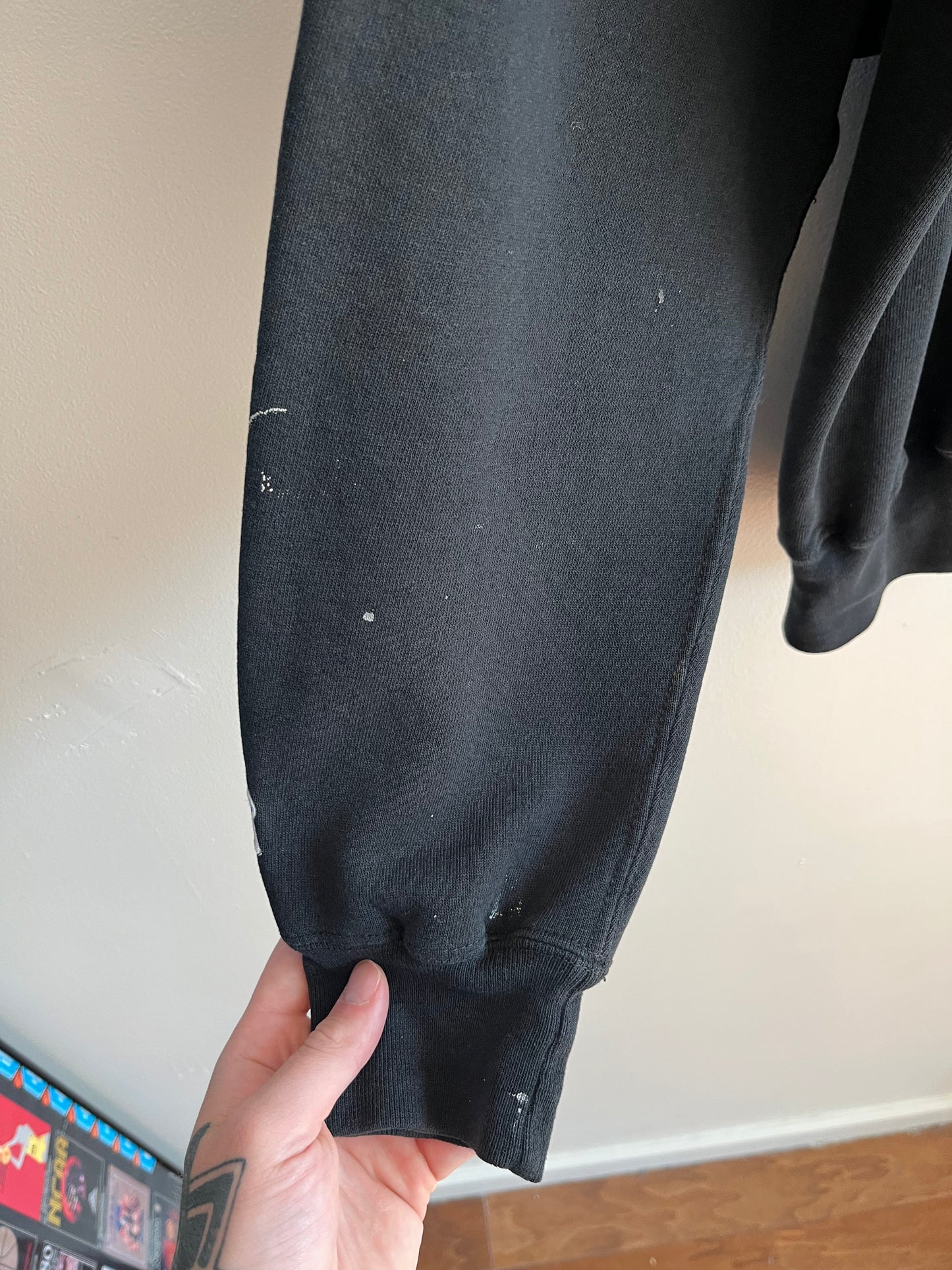 90s Carolina Panthers Cat Scratch Russell Paint Splatter Crewneck (XXL)