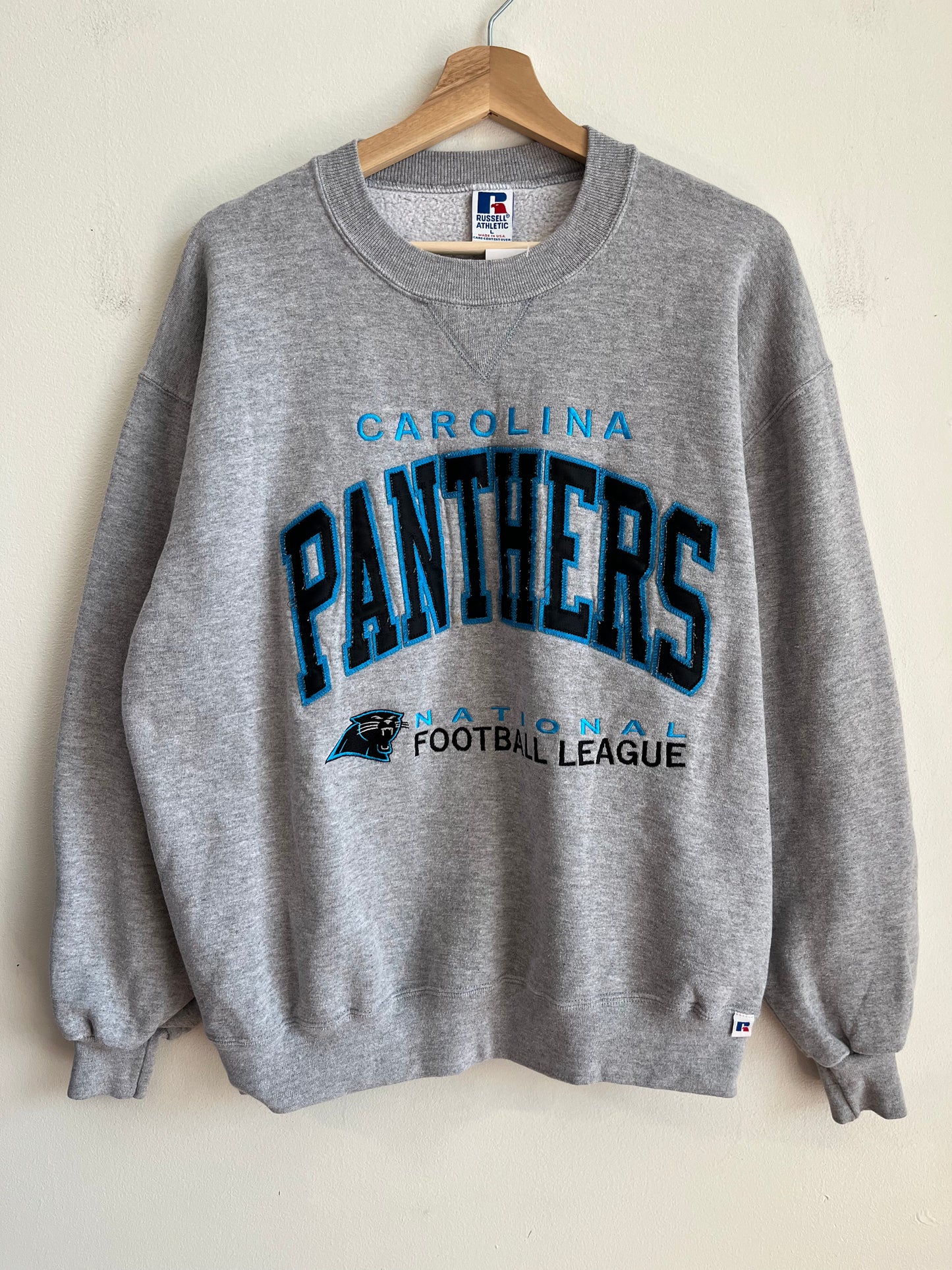 90s Carolina Panthers Russell Pro Line Embroidered Crewneck (L)
