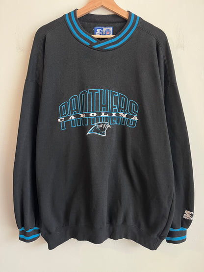90s Carolina Panthers Embroidered Starter Crewneck (XXL)