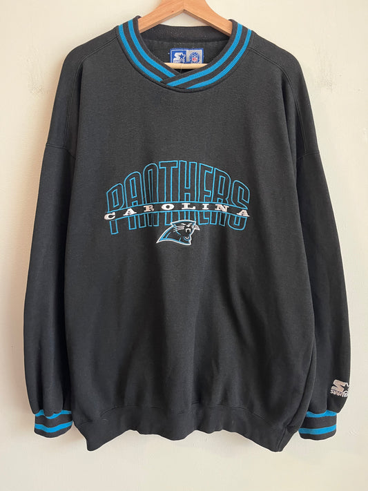 90s Carolina Panthers Embroidered Starter Crewneck (XXL)