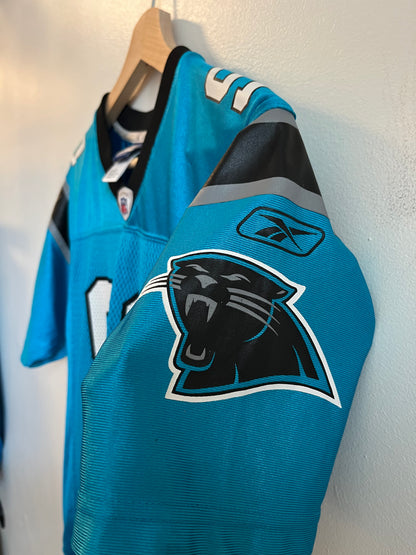 00s Carolina Panthers Julius Peppers Blue Reebok Jersey (Youth L)