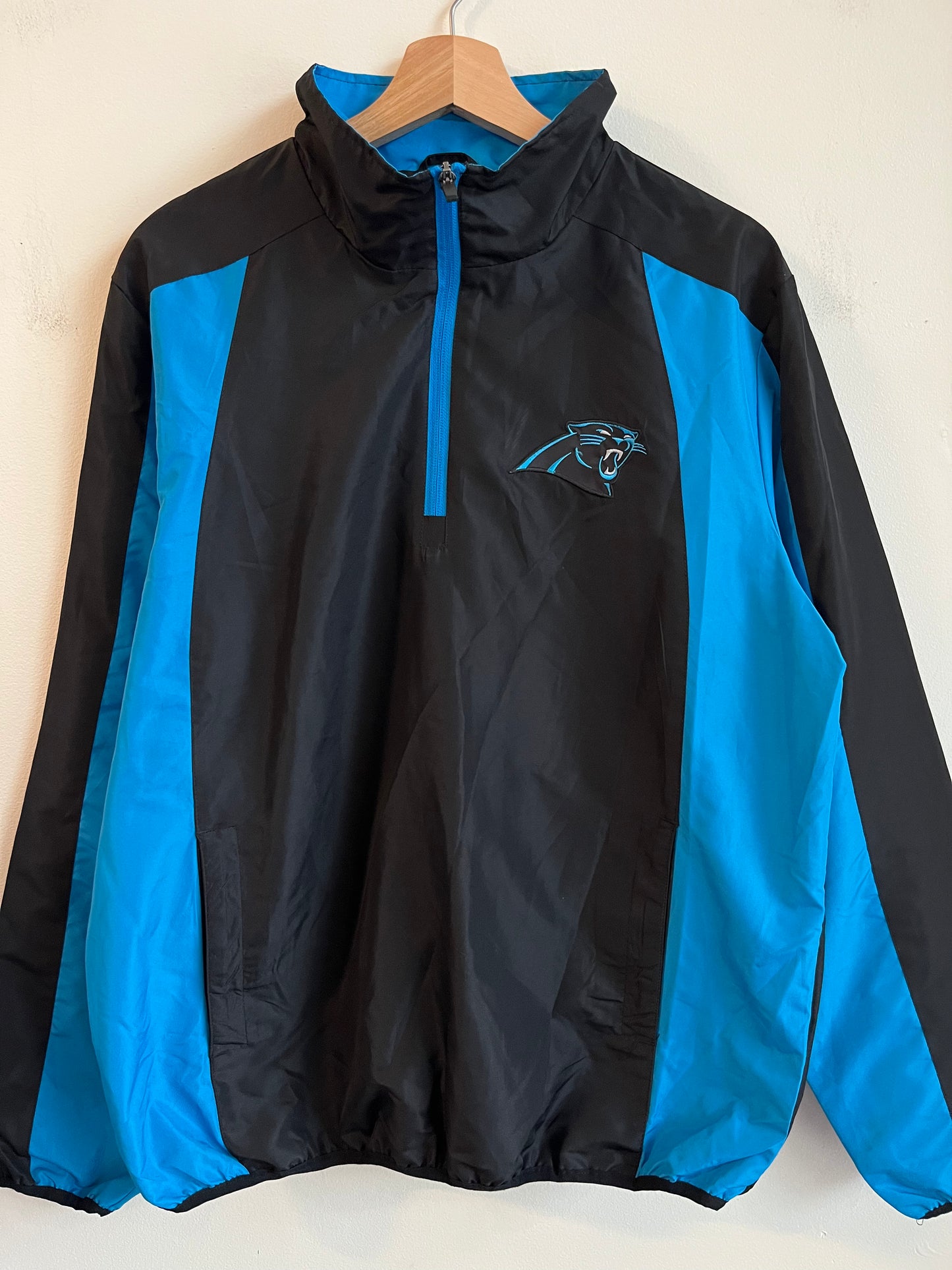2010s Carolina Panthers Stained NFL 1/4th Zip Windbreaker (M)