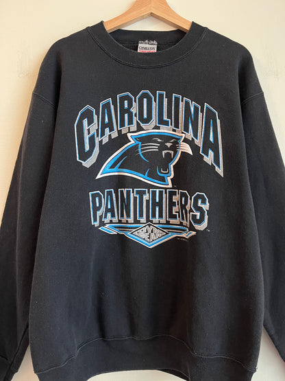 1993 Carolina Panthers Gym Gear Black Crewneck (L)
