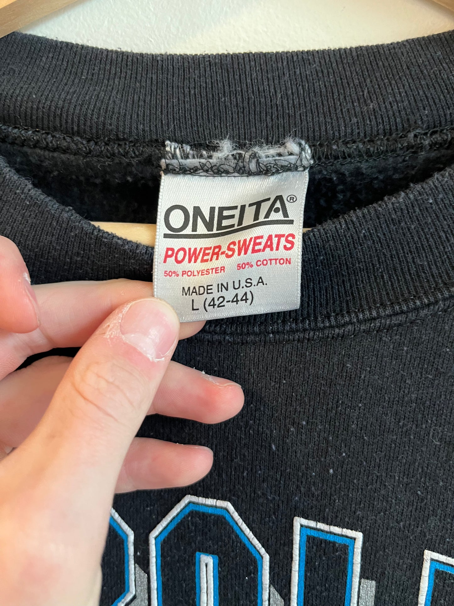 1993 Carolina Panthers Gym Gear Black Crewneck (L)