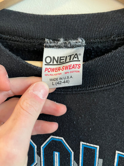 1993 Carolina Panthers Gym Gear Black Crewneck (L)