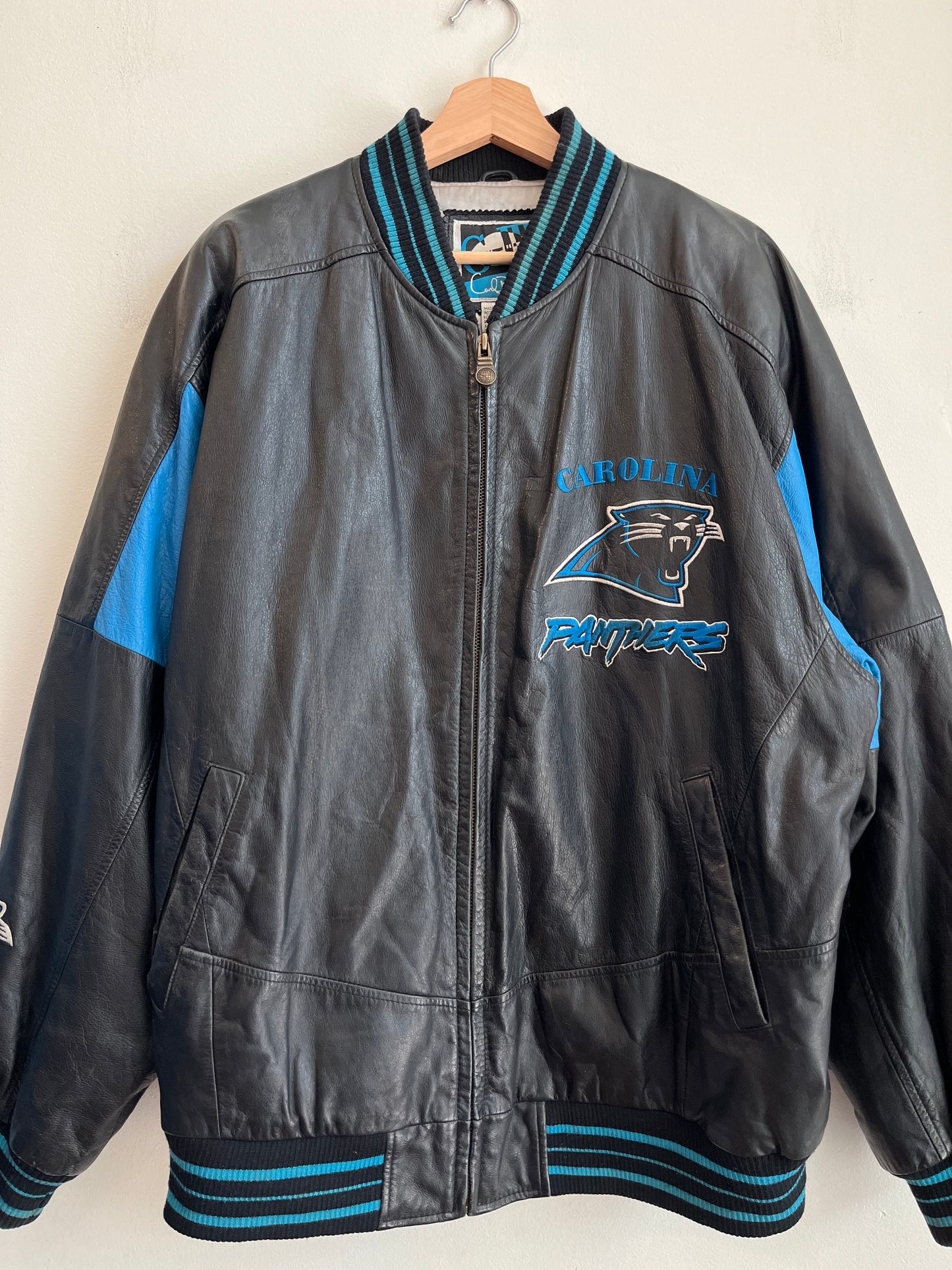 90s Carolina Panthers G-III Leather Jacket (XL)